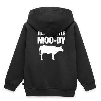 Little Moo-Dy Launische Person Gift - Kinder Premium Organic Hoodie - Schwarz - Hinten - AI Model Kid Male (0cm)