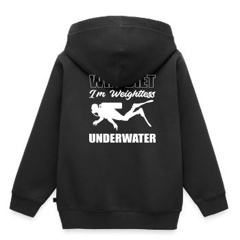 Cadeau de nageur sous-marin en apesanteur - Sweat Premium à capuche enfant bio - noir - Dos - AI Model Kid Male (0cm)