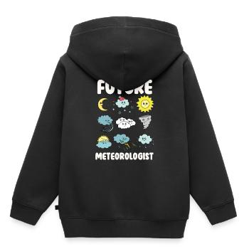Futur météorologue - Sweat Premium à capuche enfant bio - noir - Dos - AI Model Kid Male (0cm)