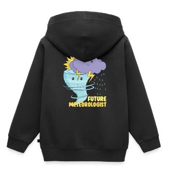 Futur météorologue - Sweat Premium à capuche enfant bio - noir - Dos - AI Model Kid Male (0cm)