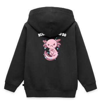 Parce que je sarcastique parents si drôles maman papa - Sweat Premium à capuche enfant bio - noir - Dos - AI Model Kid Male (0cm)
