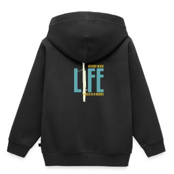 Cadeau d'instrument basson basson - Sweat Premium à capuche enfant bio - noir - Dos - AI Model Kid Male (0cm)