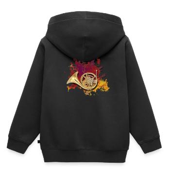 cor français - Sweat Premium à capuche enfant bio - noir - Dos - AI Model Kid Male (0cm)