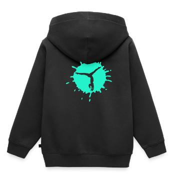 Poirier gymnaste gymnastique - Sweat Premium à capuche enfant bio - noir - Dos - AI Model Kid Male (0cm)