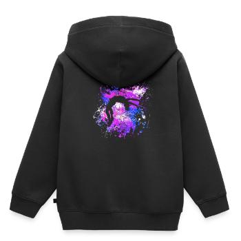turnen - Kinder Premium Organic Hoodie - Schwarz - Hinten - AI Model Kid Male (0cm)
