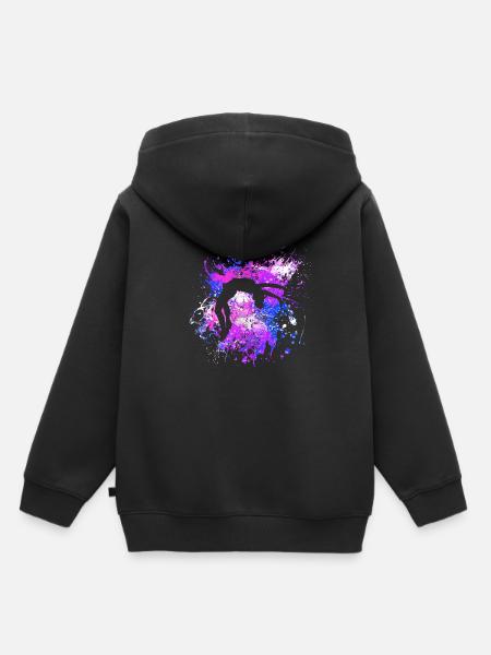 faire de la gymnastique - Sweat Premium à capuche enfant bio - noir