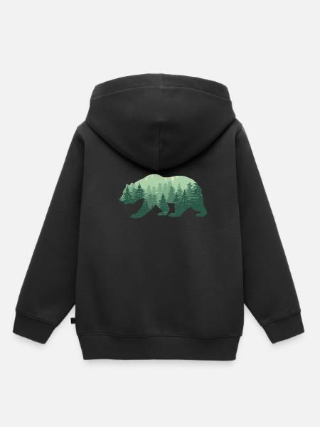 Natur Bär - Kinder Premium Organic Hoodie - Schwarz