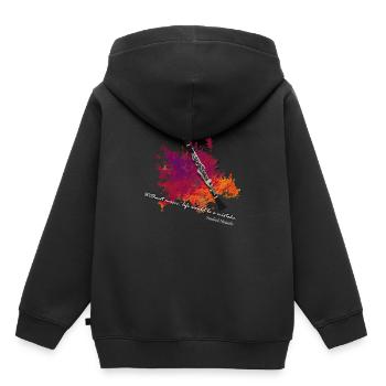 clarinette - Sweat Premium à capuche enfant bio - noir - Dos - AI Model Kid Male (0cm)