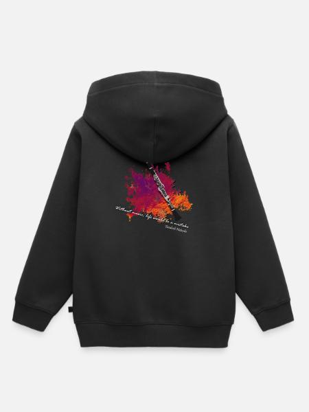 klarinette - Kinder Premium Organic Hoodie - Schwarz
