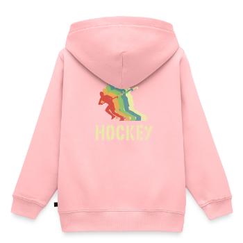 hockey - Kinder Premium Organic Hoodie - Rosa - Hinten - AI Model Kid Female (0cm)