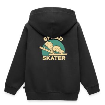 Patineur de vitesse conçoit - Sweat Premium à capuche enfant bio - noir - Dos - AI Model Kid Male (0cm)