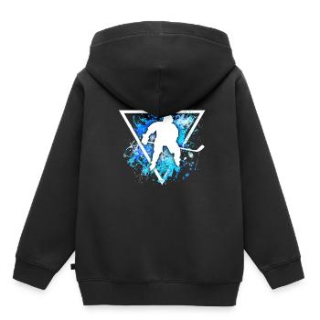 hockey - Kinder Premium Organic Hoodie - Schwarz - Hinten - AI Model Kid Male (0cm)