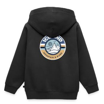 Islande - Sweat Premium à capuche enfant bio - noir - Dos - AI Model Kid Male (0cm)