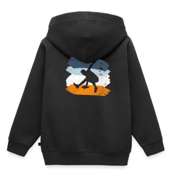 Frisbee - Kinder Premium Organic Hoodie - Schwarz - Hinten - AI Model Kid Male (0cm)