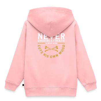 Holzfäller Woods Cutter - Kinder Premium Organic Hoodie - Rosa - Hinten - AI Model Kid Female (0cm)