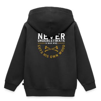 Holzfäller Woods Cutter - Kinder Premium Organic Hoodie - Schwarz - Hinten - AI Model Kid Male (0cm)