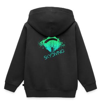 saut en parachute parachute - Sweat Premium à capuche enfant bio - noir - Dos - AI Model Kid Male (0cm)