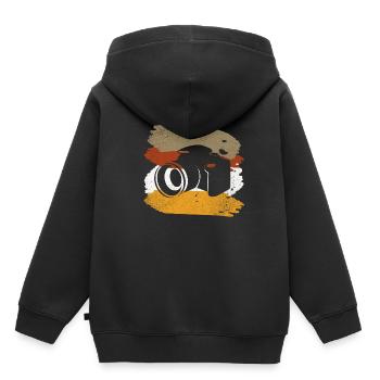 appareil photo - Sweat Premium à capuche enfant bio - noir - Dos - AI Model Kid Male (0cm)