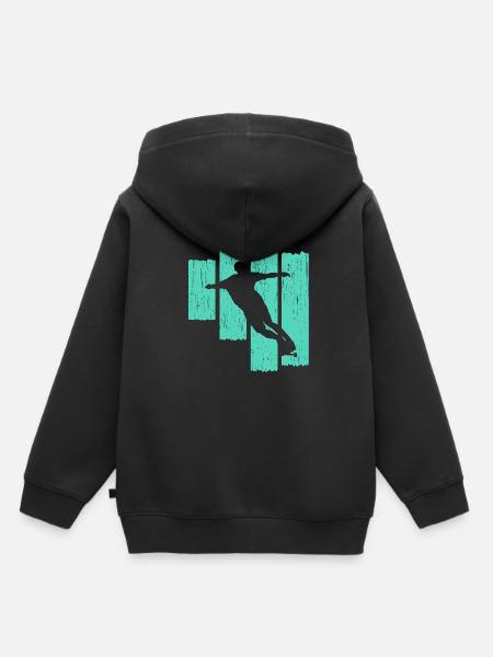 Longboard - Kinder Premium Organic Hoodie - Schwarz