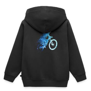 downhill mtb VTT - Sweat Premium à capuche enfant bio - noir - Dos - AI Model Kid Male (0cm)