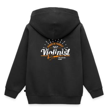 Geige Geiger - Kinder Premium Organic Hoodie - Schwarz - Hinten - AI Model Kid Male (0cm)