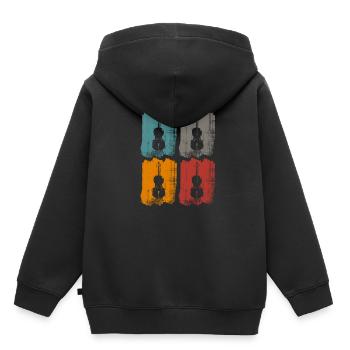 violoncelle contrebasse - Sweat Premium à capuche enfant bio - noir - Dos - AI Model Kid Male (0cm)
