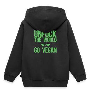 Vegan vegan vegan - Kids Premium Organic Hoodie - black - Back - AI Model Kid Male (0cm)