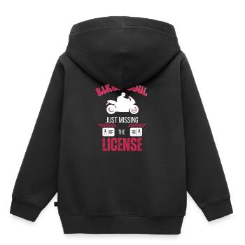 Bikerseele fehlt nur noch die Lizenz - Kinder Premium Organic Hoodie - Schwarz - Hinten - AI Model Kid Male (0cm)