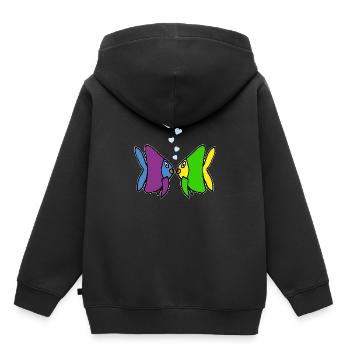 Amoureux amoureux aquarium de poissons - Sweat Premium à capuche enfant bio - noir - Dos - AI Model Kid Male (0cm)