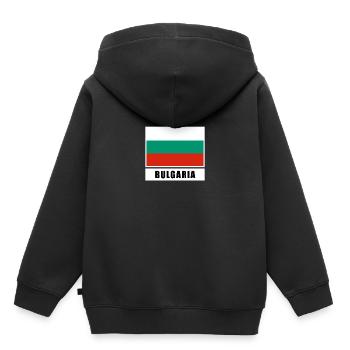 Bulgarie - Sweat Premium à capuche enfant bio - noir - Dos - AI Model Kid Male (0cm)
