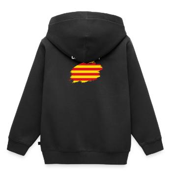 Katalonien Flagge Fahne katalanisch Barcelona - Kinder Premium Organic Hoodie - Schwarz - Hinten - AI Model Kid Male (0cm)