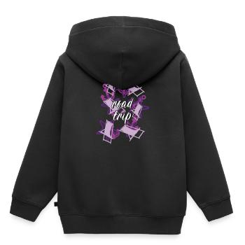 Reisen - Kinder Premium Organic Hoodie - Schwarz - Hinten - AI Model Kid Male (0cm)