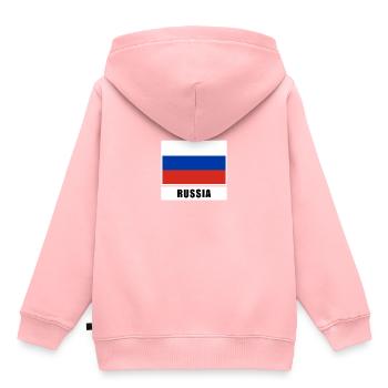 Russland russisch Flagge Fahne - Kinder Premium Organic Hoodie - Rosa - Hinten - AI Model Kid Female (0cm)