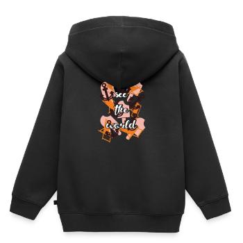 Reisen - Kinder Premium Organic Hoodie - Schwarz - Hinten - AI Model Kid Male (0cm)