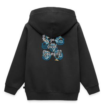 Reisen - Kinder Premium Organic Hoodie - Schwarz - Hinten - AI Model Kid Male (0cm)