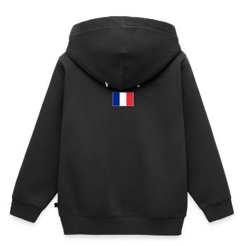 France drapeau français Drapeau - Sweat Premium à capuche enfant bio - noir - Dos - AI Model Kid Male (0cm)
