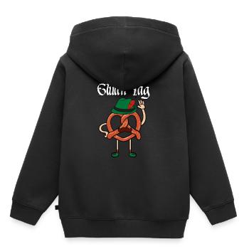 Gluten Tag - Kinder Premium Organic Hoodie - Schwarz - Hinten - AI Model Kid Male (0cm)