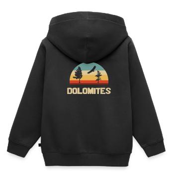 cadeau des montagnes de dolomite - Sweat Premium à capuche enfant bio - noir - Dos - AI Model Kid Male (0cm)
