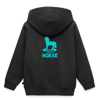 Trojan Horse - Premium Design - Sweat Premium à capuche enfant bio - noir - Dos - AI Model Kid Male (0cm)