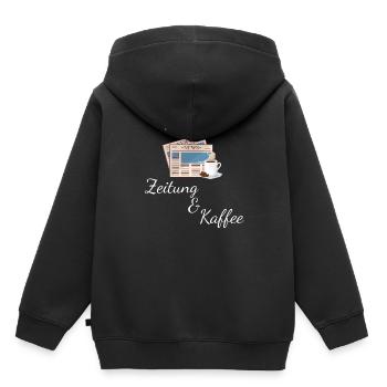 Zeitung Lesen Nachrichten Magazin Geschenk - Kinder Premium Organic Hoodie - Schwarz - Hinten - AI Model Kid Male (0cm)