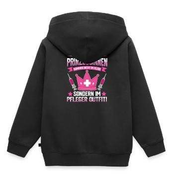 Altenpflegerin und Prinzessin nicht im Kleid - Kinder Premium Organic Hoodie - Schwarz - Hinten - AI Model Kid Male (0cm)