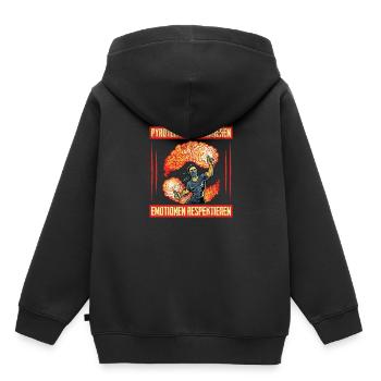 Feuerwerk ist kein Verbrechen Pyro Ultras - Kinder Premium Organic Hoodie - Schwarz - Hinten - AI Model Kid Male (0cm)