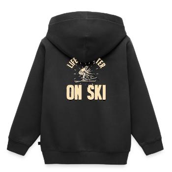 Ski Winter Sports Vacation Winter Apres Ski Gift - Kids Premium Organic Hoodie - black - Back - AI Model Kid Male (0cm)
