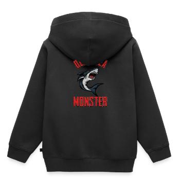 Aileron de requin requin requin de mer aileron de mer - Sweat Premium à capuche enfant bio - noir - Dos - AI Model Kid Male (0cm)