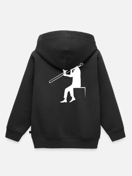 Posaune - Kinder Premium Organic Hoodie - Schwarz