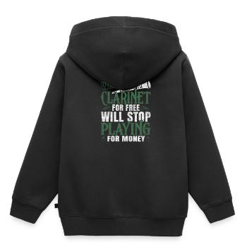 clarinette - Sweat Premium à capuche enfant bio - noir - Dos - AI Model Kid Male (0cm)