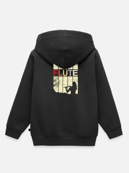 Flöte - Kinder Premium Organic Hoodie - Schwarz