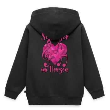 Des chansons dans le cœur - Sweat Premium à capuche enfant bio - noir - Dos - AI Model Kid Male (0cm)