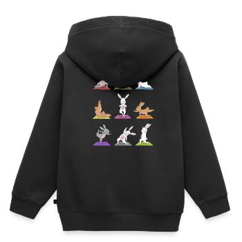 Yoga Bunny Meditation Yogi Bunny Namaste Gift - Kids Premium Organic Hoodie - black - Back - AI Model Kid Male (0cm)