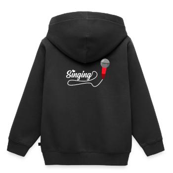 To sing - Kids Premium Organic Hoodie - black - Back - AI Model Kid Male (0cm)